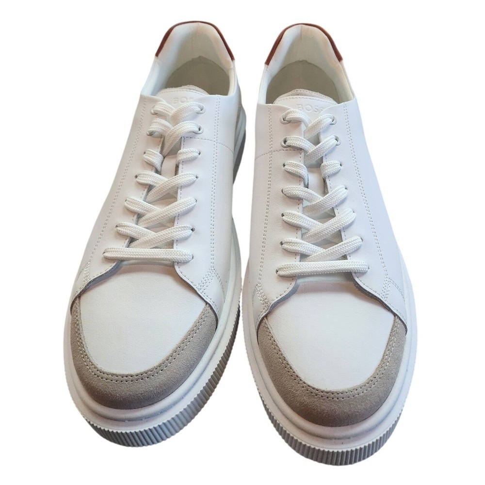Hugo Boss Sneakers Mens 12 Colyn Derb White Leather Suede 50542763 $200 MSRP NIB